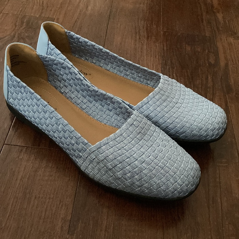 Comfortview Women's Blue Woven Flats 11 - Picture 5 of 8